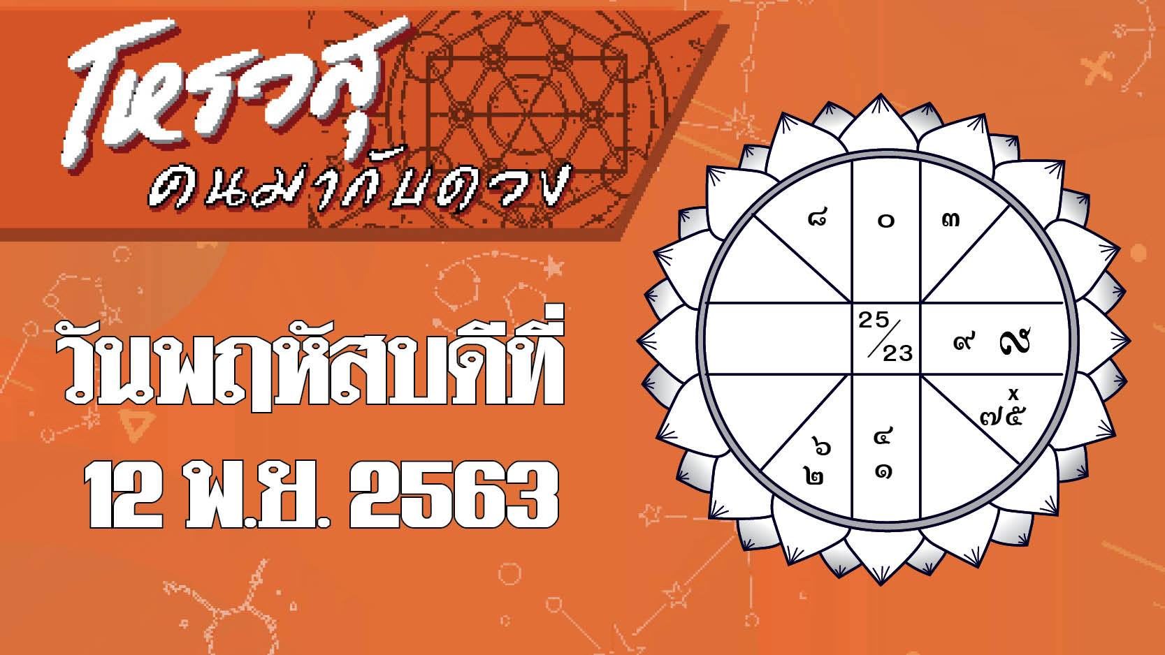 ดวงวันพฤหัสบดีที่ 12 พฤศจิกายน 2563 ราศีใดจะมีโชคลาภในเรื่องอาหาร ราศีใดจะมีโปรเจ็กต์ใหม่เข้ามา