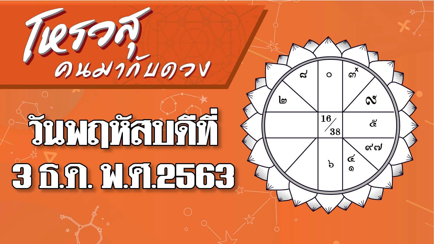 ดวงวันพฤหัสบดีที่ 3 ธันวาคม 2563 ราศีใดการงานราบรื่นประสบความสำเร็จดี ราศีใดมีโชคลาภเรื่องอาหาร