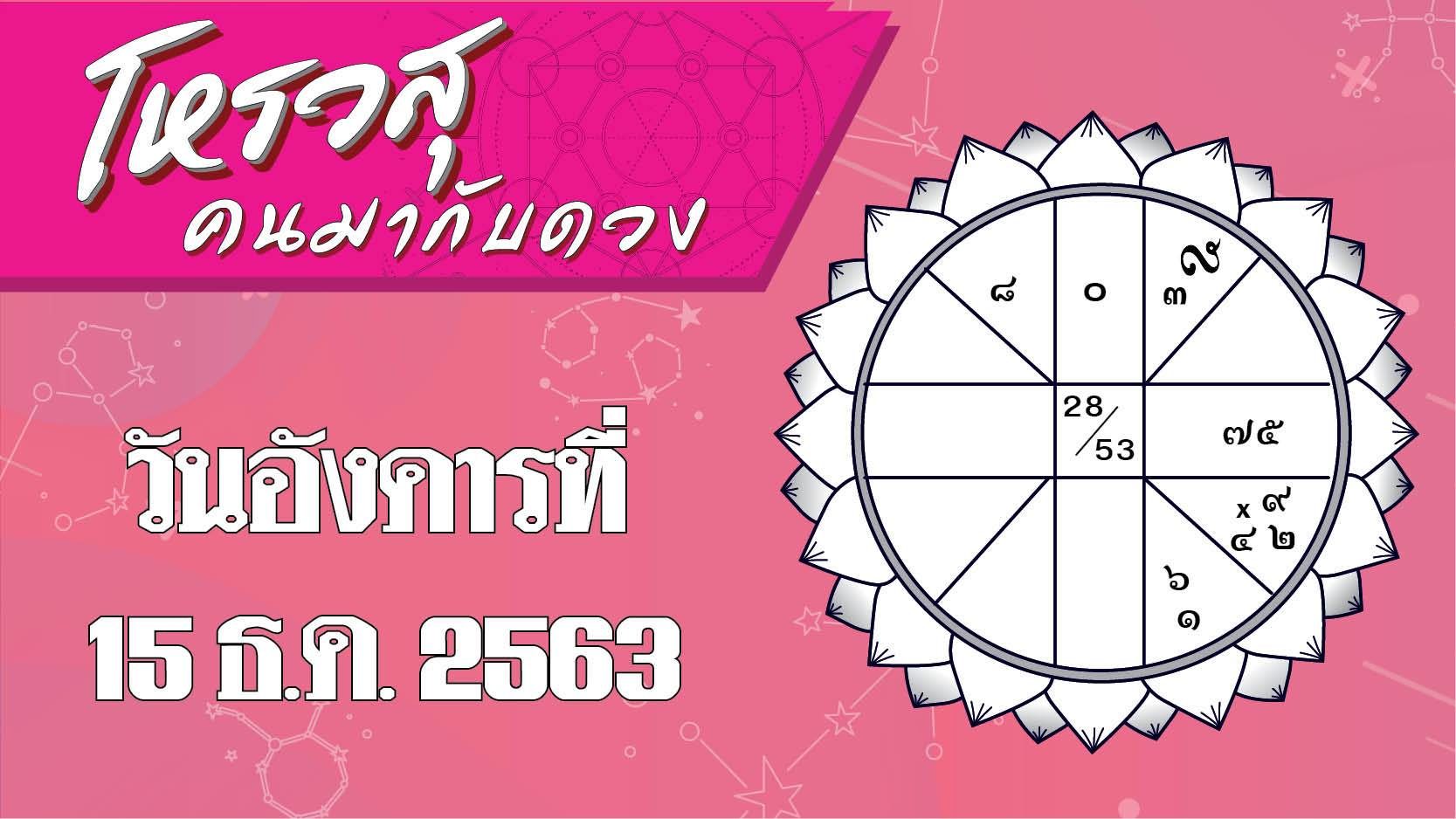 ดวงวันอังคารที่ 15 ธันวาคม 2563 ราศีใดจะมีโชคลาภ