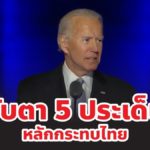 เจาะ 5 ประเด็นหลักที่ไทยต้องจับตามองหลัง ‘โจ ไบเดน’ นั่งเก้าอี้ประธานาธิบดีคนที่ 46 ของสหรัฐฯ 