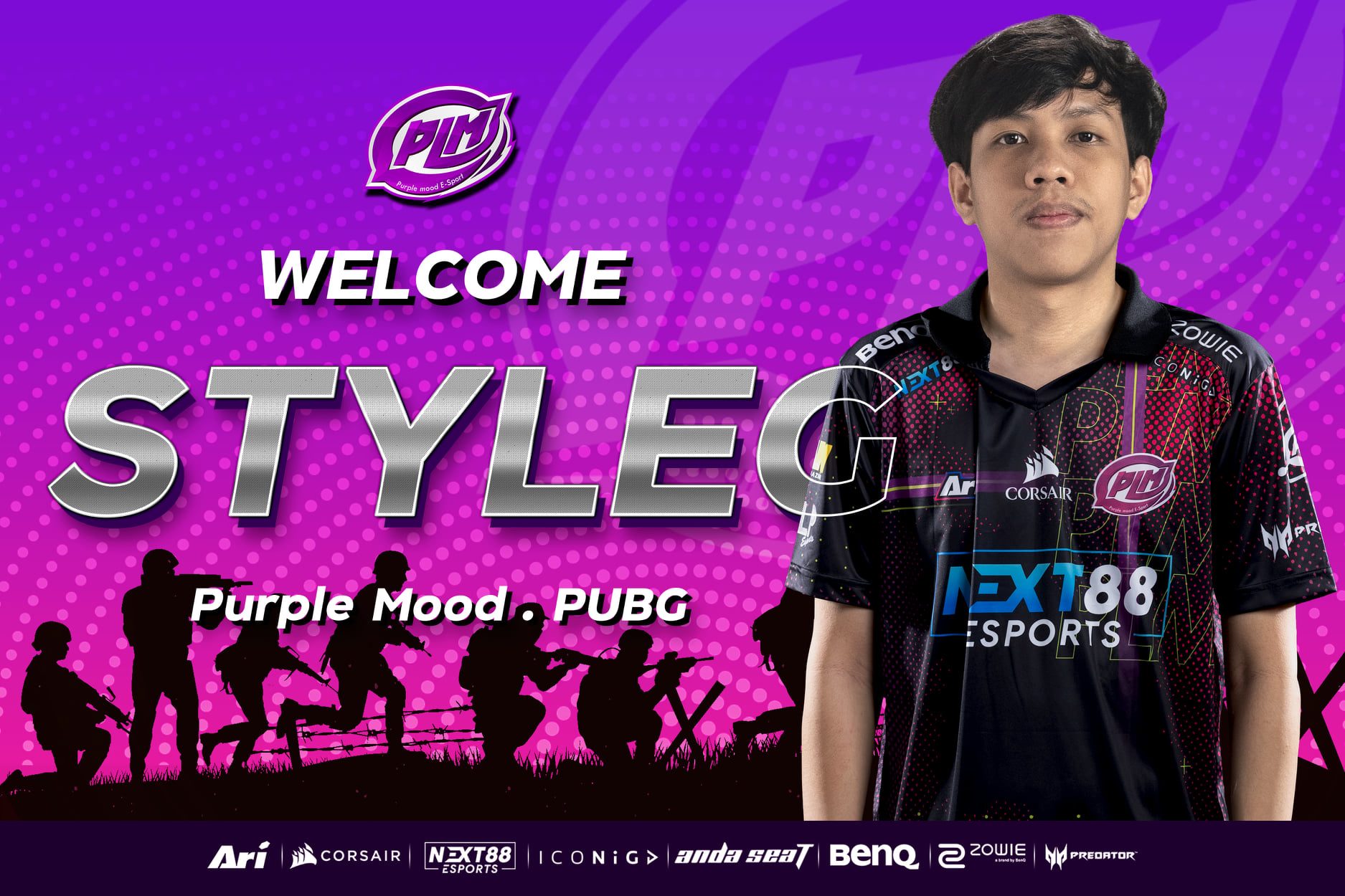 Purple mood เปิดตัว StyleG- รับบท IGL สู้ศึกPUBG ปี 2021 Purple mood เปิดตัว StyleG- รับบท IGL สู้ศึกPUBG ปี 2021