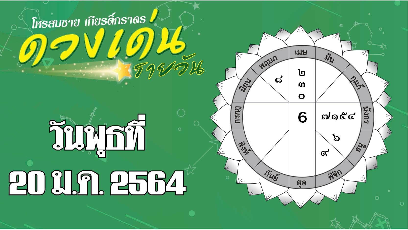 ดวงเด่นรายวัน พุธที่ 20 ม.ค. ราศีใดให้ระวังเพื่อนสนิทคิดไม่ซื่อ