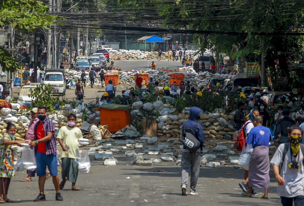 ชุมนุมต้านรัฐประหารเมียนมา