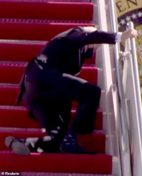 Biden tripped.