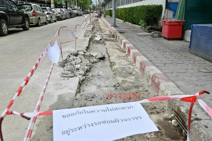 ภาพหลังการเทปูนลงน้ำ