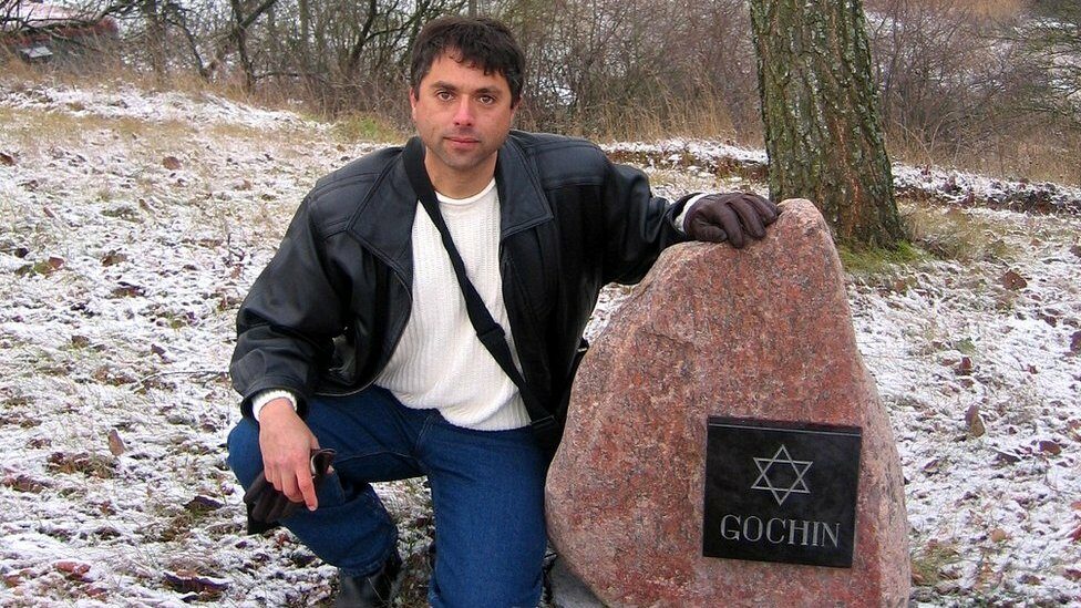 Grant has installed a gravestone for all his relatives who are in Lithuanian death pits and have no markers