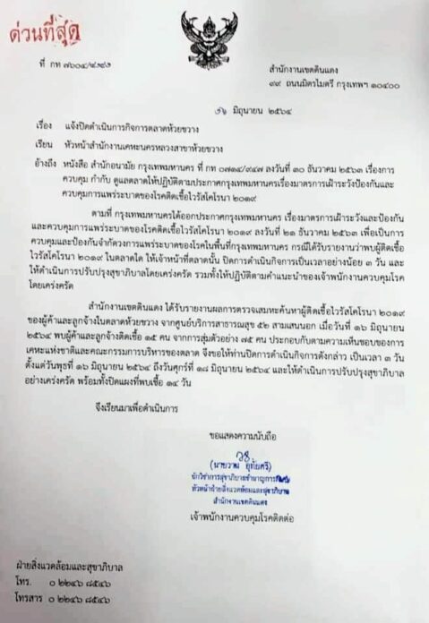   ปิดตลาดห้วยขวาง