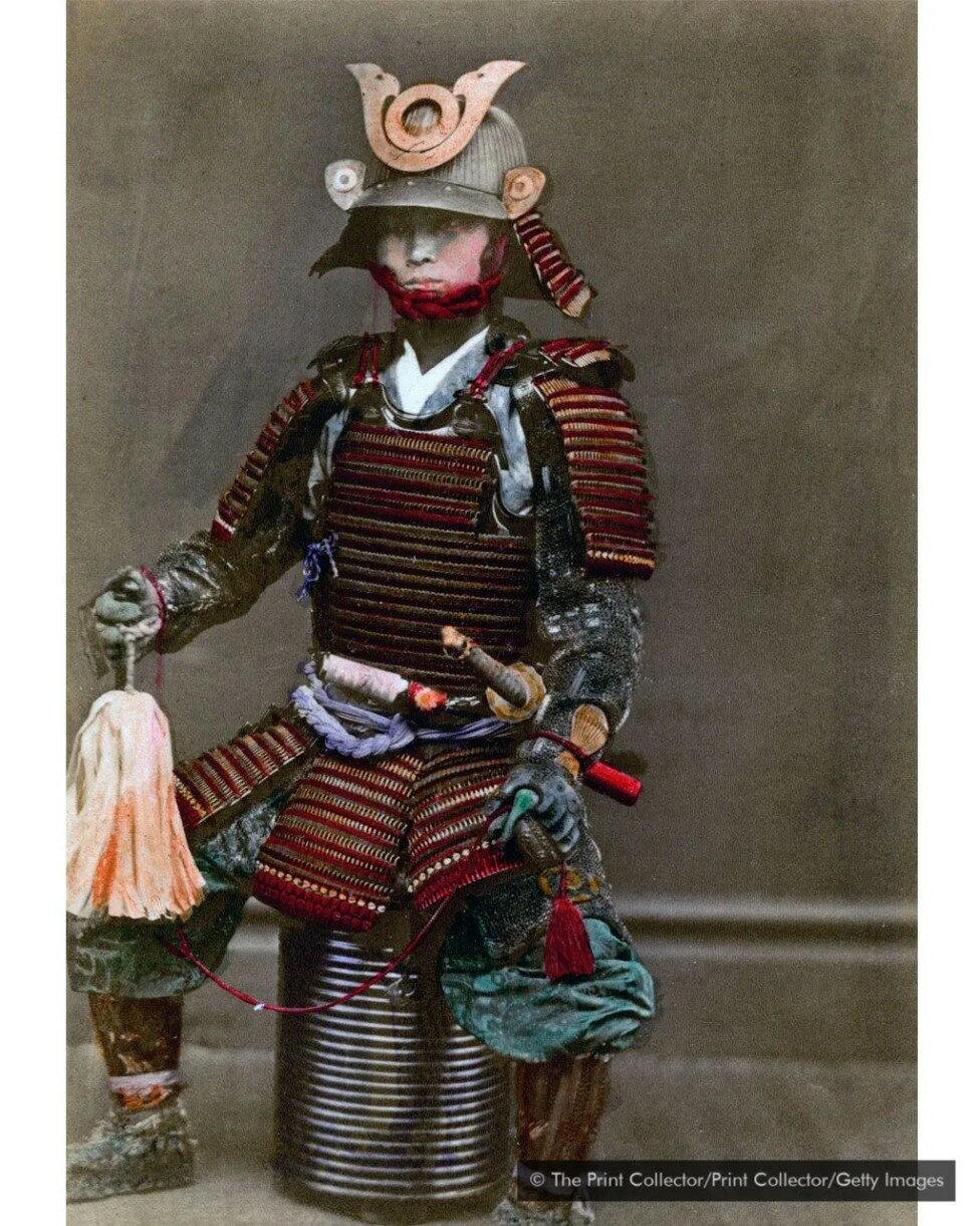 Image of a samurai in his armour in 1882.
