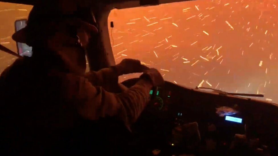 Driving through a wildfire