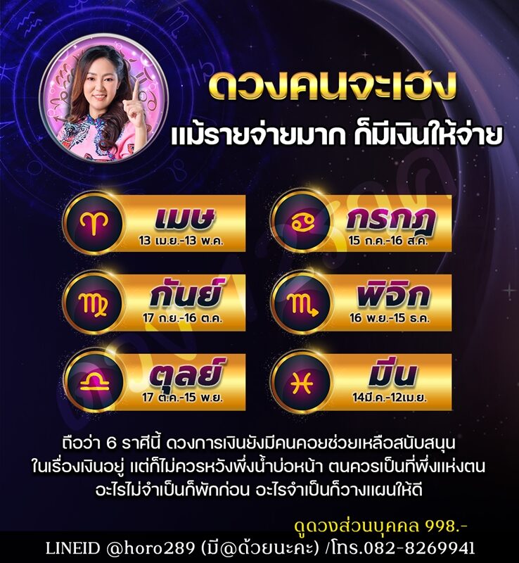 ดวงวันนี้ อาจารย์ออย เจ้าของเพจเฟซบุ๊ก ดวง 12 ราศี เผย ชะตา 6 ราศี ดวงคนจะเฮง