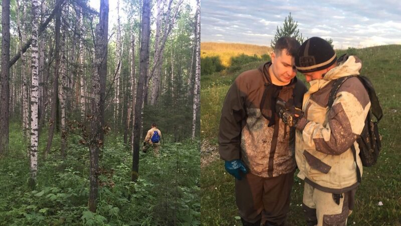 Members of the search party looking for Balobanova.