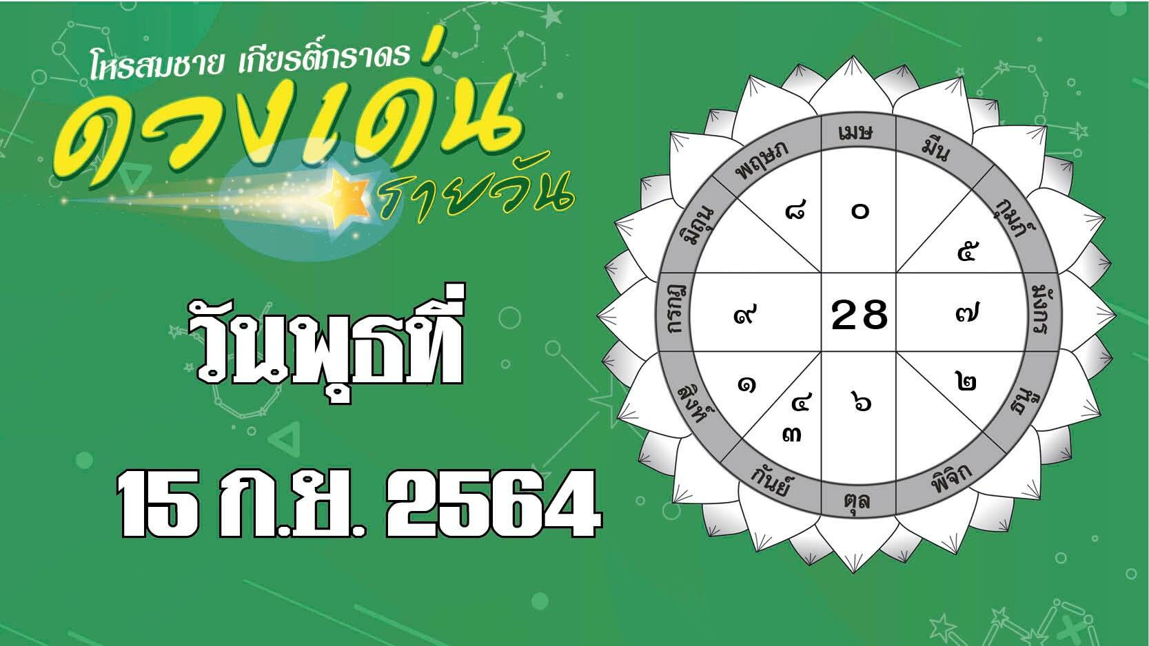 เปิดดวงเด่น วันพุธที่ 15 ก.ย. ราศีใด เสี่ยงโชคเก็งกำไรทำให้ยิ้มออก