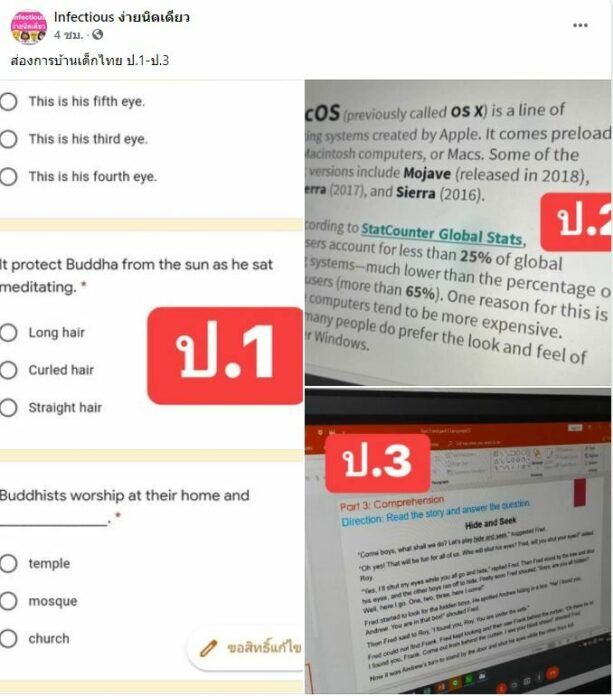 การบ้าน ป.4
