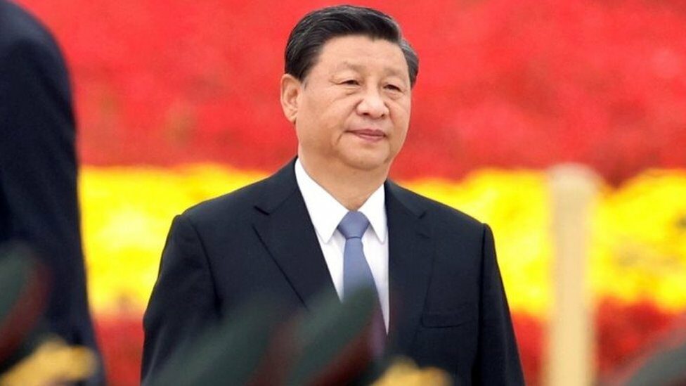 Chinese President Xi Jinping arrives for a ceremony at the Monument to the People"s Heroes on Tiananmen Square to mark Martyrs" Day, in Beijing, China September 30, 2021