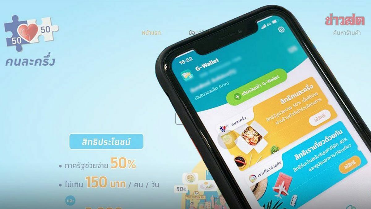 .คนละครึ่ง เฟส 4 เปิดขั้นตอนกดรับสิทธิ-ยืนยันตัวตน รอรับ 1,500 บาท.