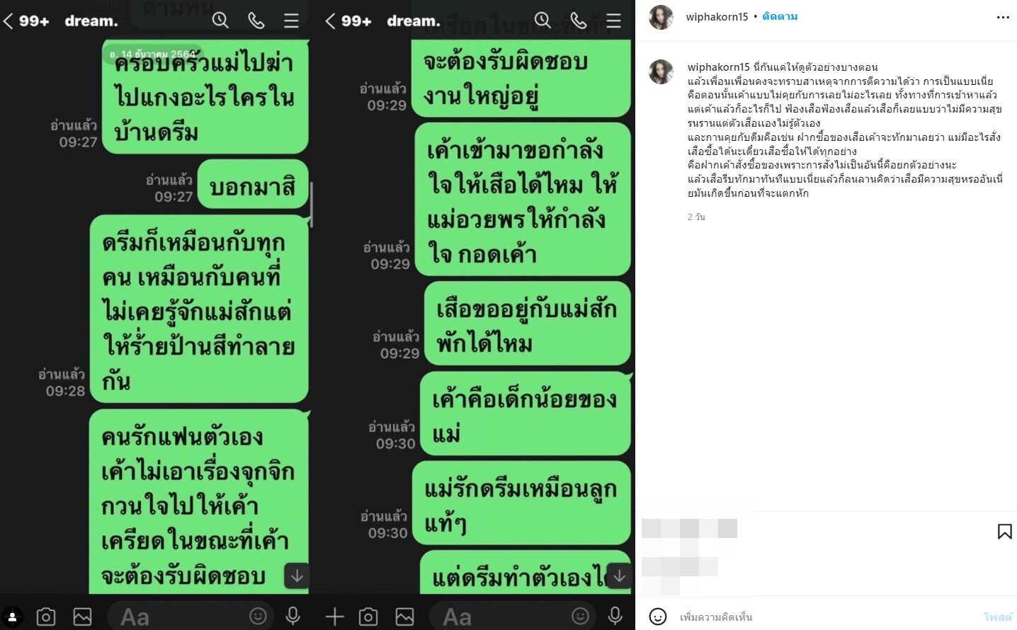 แชทที่ส่งไปต่อว่าดรีม2