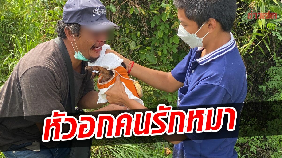 พ่อค้าสับปะรด ปล่อยโฮดีใจ น้องหมาปลอดภัย หลังตกคูน้ำ พูดทั้งน้ำตา ถึงตัวเองเจ็บก็ไม่เป็นไร