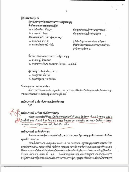 เอกสารบันทึกการประชุมกรธ.ครั้งที่ 501