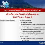 ประกาศระวังน้ำท่วมฉับพลัน น้ำป่าไหลหลาก หลังพายุ "โนรู" ขึ้นฝั่ง