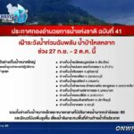 ประกาศระวังน้ำท่วมฉับพลัน น้ำป่าไหลหลาก หลังพายุ "โนรู" ขึ้นฝั่ง