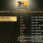 TTW ตอกย้ำความมุ่งมั่นธุรกิจยั่งยืน รับการจัดลำดับ “หุ้นยั่งยืน” Thailand Sustainability Investment (THSI) ประจำปี 2565 ต่อเนื่องปีที่ 7