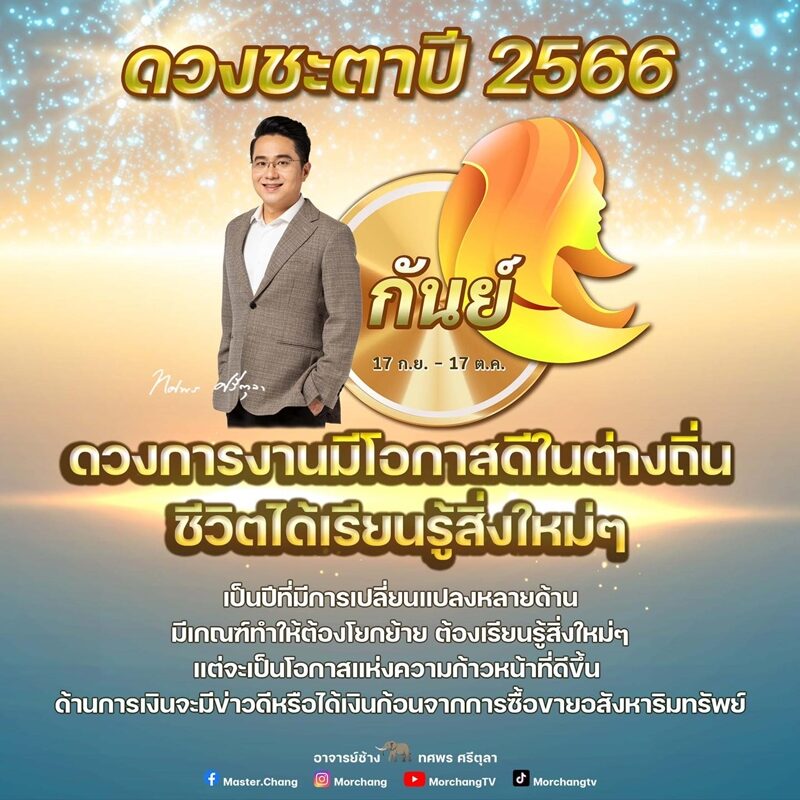 หมอช้าง เปิด ดวงชะตาปี 2566 เป็นปีที่มีการเปลี่ยนแปลงหลายด้าน มีเกณฑ์ทำให้ต้องโยกย้าย