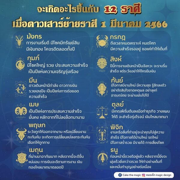 หมอเค้ก Magic stone เผย จะเกิดอะไรขึ้นกับ 12 ราศี เมื่อดาวเสาร์ย้ายราศี 1 มี.ค2566 ราศีไหนจะปัง