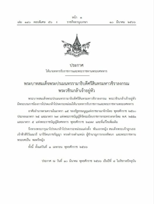 พระราชทานพระยศ