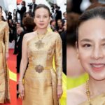 "มาดามแป้ง" นวลพรรณ ล่ำซำ เฉิดฉายในชุดผ้าไหมไทย เทศกาลหนังเมืองคานส์ ครั้งที่ 76 หรือ Festival de Cannes 2023