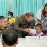 มูลนิธิพระราหู มอบทุนการศึกษา-ถุงยังชีพ บุตรหลานข้าราชการ ตำรวจ สภ.ตาพระยา 