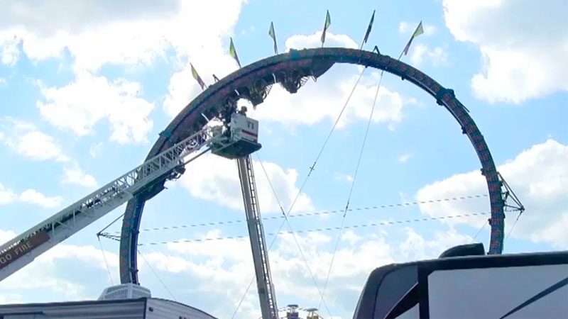 The roller coaster crashes!