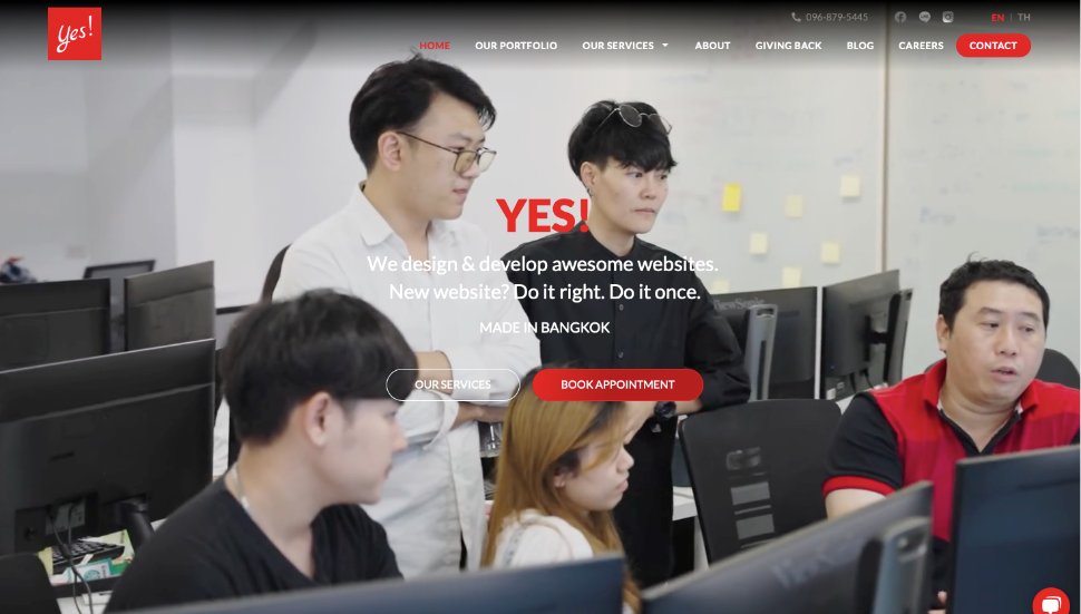Yes Web Design Studio บริษัททำเว็บไซต์ชั้นนำของไทย