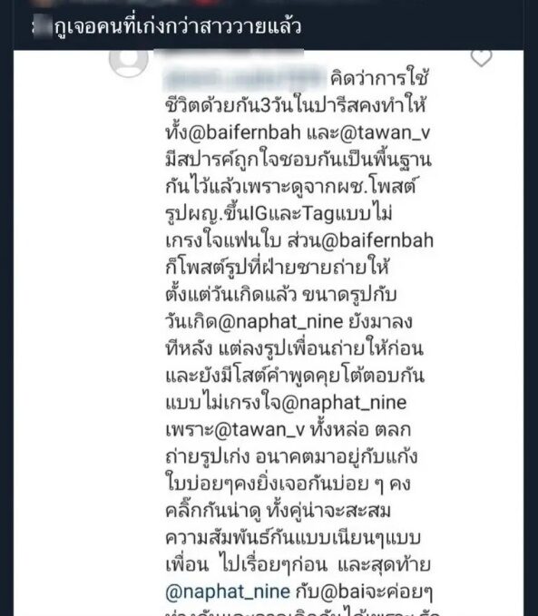 ชาวเน็ต แสดงความคิดเห็น ความสนิท เต-ใบเฟิร์น