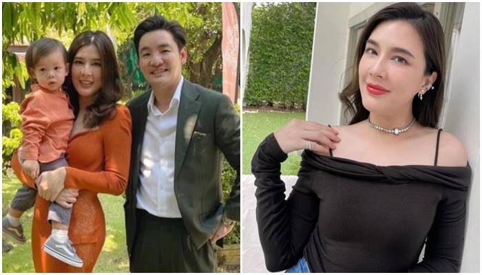บี มาติกา และสามี กร กรกฤช จุฬางกูร พร้อมลูกชาย