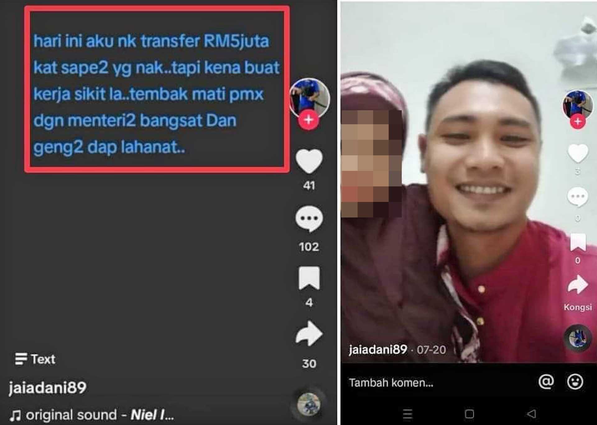 ตำรวจเตรียมดำเนินคดี หนุ่มโพสต์คลิปตั้งรางวัล 37 ล้าน “ค่าหัว” นายกฯ มาเลเซีย