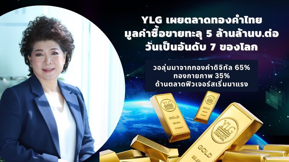 .YLG เผยตลาดทองคำไทยมูลค่าซื้อขายทะลุ 5 ล้านล้านบาทต่อวัน อันดับ 7 ของโลก.