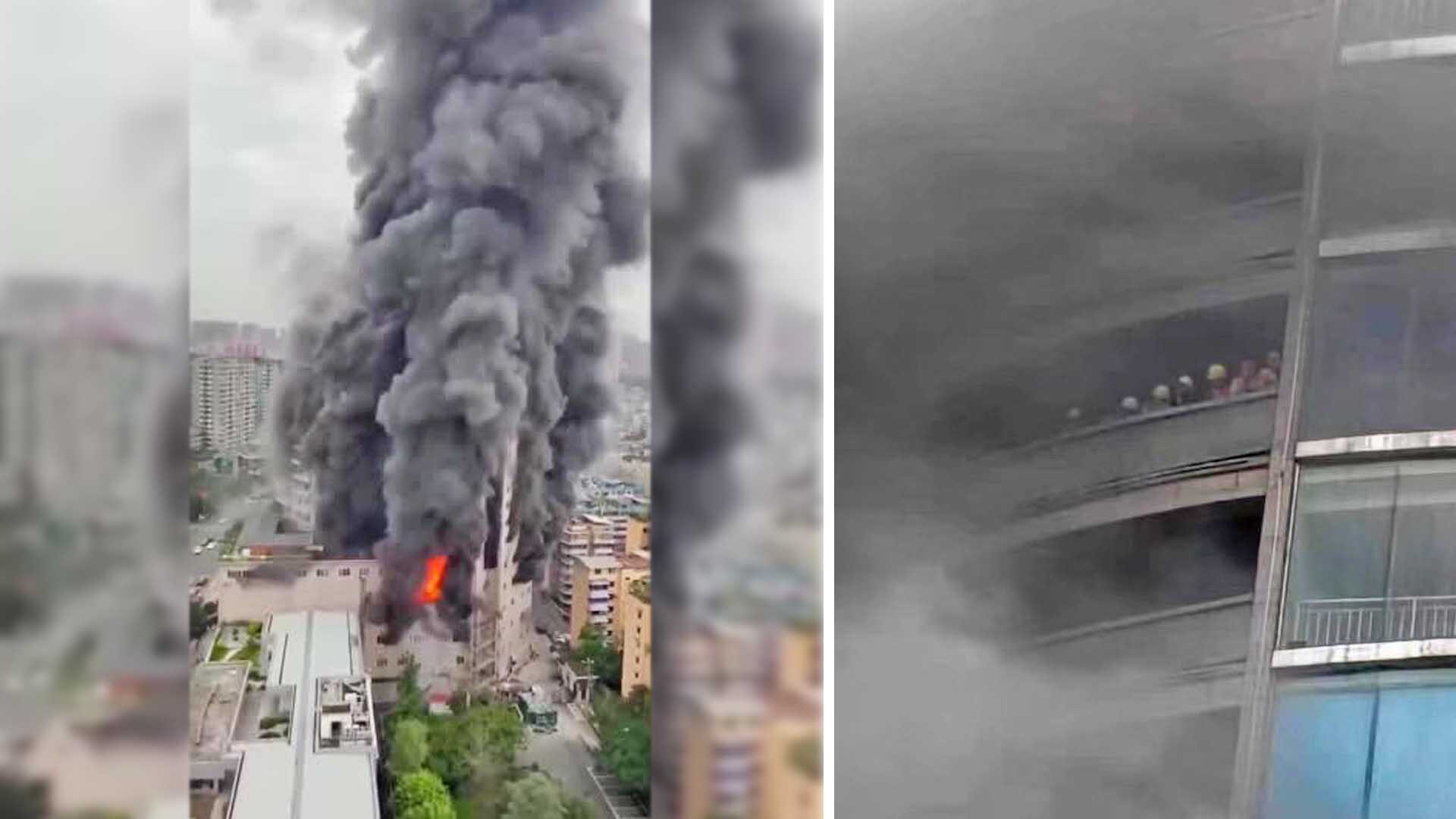 เร่งหาสาเหตุ “ไฟโหมไหม้” ศูนย์การค้าสูง 14 ชั้นในจีน-สลดสังเวยพุ่ง 16 ศพ