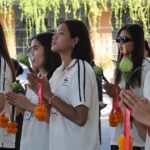 ทัพลูกยางสาวไทย กราบสักการะย่าโม เอาฤกษ์เอาชัย เสริมสิริมงคล ก่อนลุยศึกวอลเลย์ ซี วี ลีก