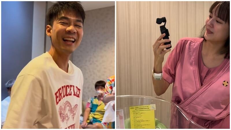 นิว-เป๊ก ไปรับขวัญลูกแฝด 