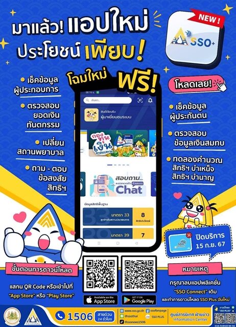 ประกันสังคม ยกเลิก SSO Connect ให้โหลดแอปฯใหม่ SSO Plus เช็กสิทธิอะไรได้บ้าง เผยวิธีดาวน์โหลด ขั้นตอนการลงทะเบียน ต้องกรอกอะไรบ้าง