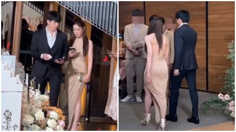 สวยสง่า แอฟ ทักษอร ในชุดเดรสเปลือยหลัง ร่วมงานแต่งก๊วนเพื่อนสนิท นนกุล