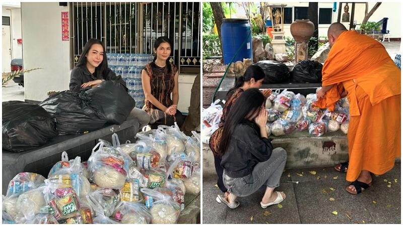 แน๊ต จุติณัฏฐ์ บริจาคข้าวสารอาหารแห้ง 64 ชุด ช่วยเหลือผู้ประสบภัยน้ำท่วม