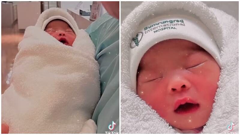 Sumo Kik visits his granddaughter ‌Nong Saendee