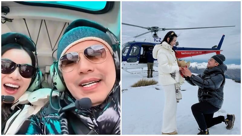 หมอสอง คุกเข่า ขอแฟนสาวแต่งงาน ท่ามกลางหิมะสุดโรแมนติก
