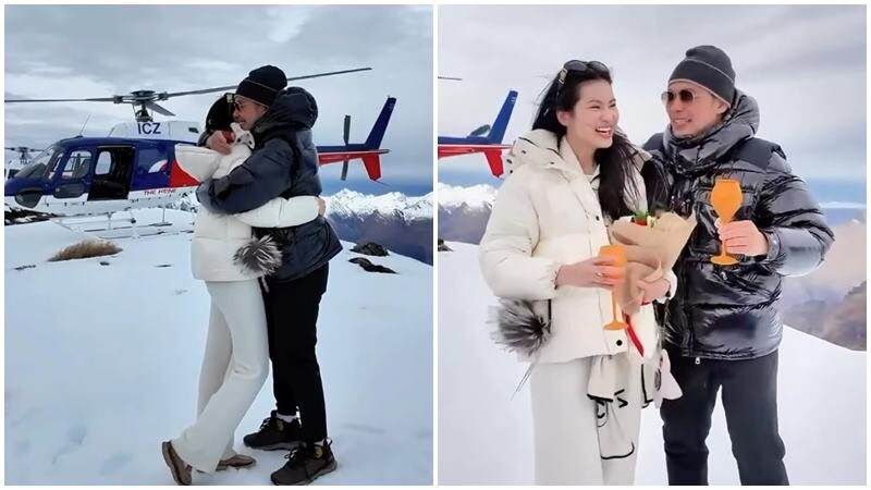 หมอสอง คุกเข่า ขอแฟนสาวแต่งงาน ท่ามกลางหิมะสุดโรแมนติก