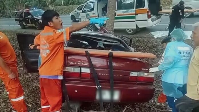 Tragic Kanchanaburi crash claims three lives, one injured | News by Thaiger