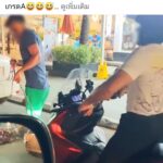 แชร์ว่อน ฝรั่งไม่สนตำรวจล็อกล้อ พยายามดึงออก ก่อนลากรถพ้นจากจุดโดนล็อก