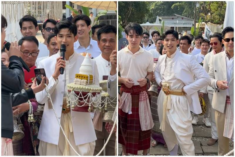 ตูมตาม จูงมือ อาหลี พร้อมอุ้มลูกสาว เข้าพิธีแต่งงานแบบไทลื้อ