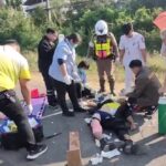 สุดสลด ตายายขี่ซาเล้ง ไปไม่ถึงจุดหมาย ถูกรถบรรทุก 6 ล้อ แซงปาดหน้าชน ดับ1สาหัส1