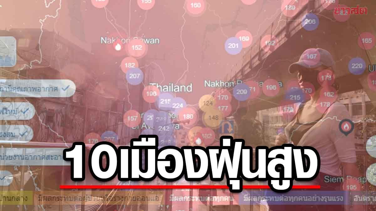 10 อันดับ เมืองที่มีค่าฝุ่นพิษ PM 2.5 พุ่งสูงสุดในประเทศไทย เช็กที่นี่ - ข่าวสด